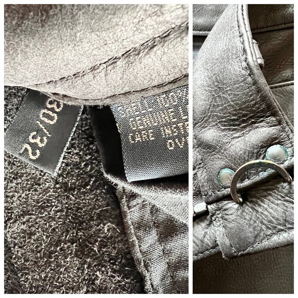 POLO Leather Pants Ralph Lauren Black Motorsport - Picture 9 of 12